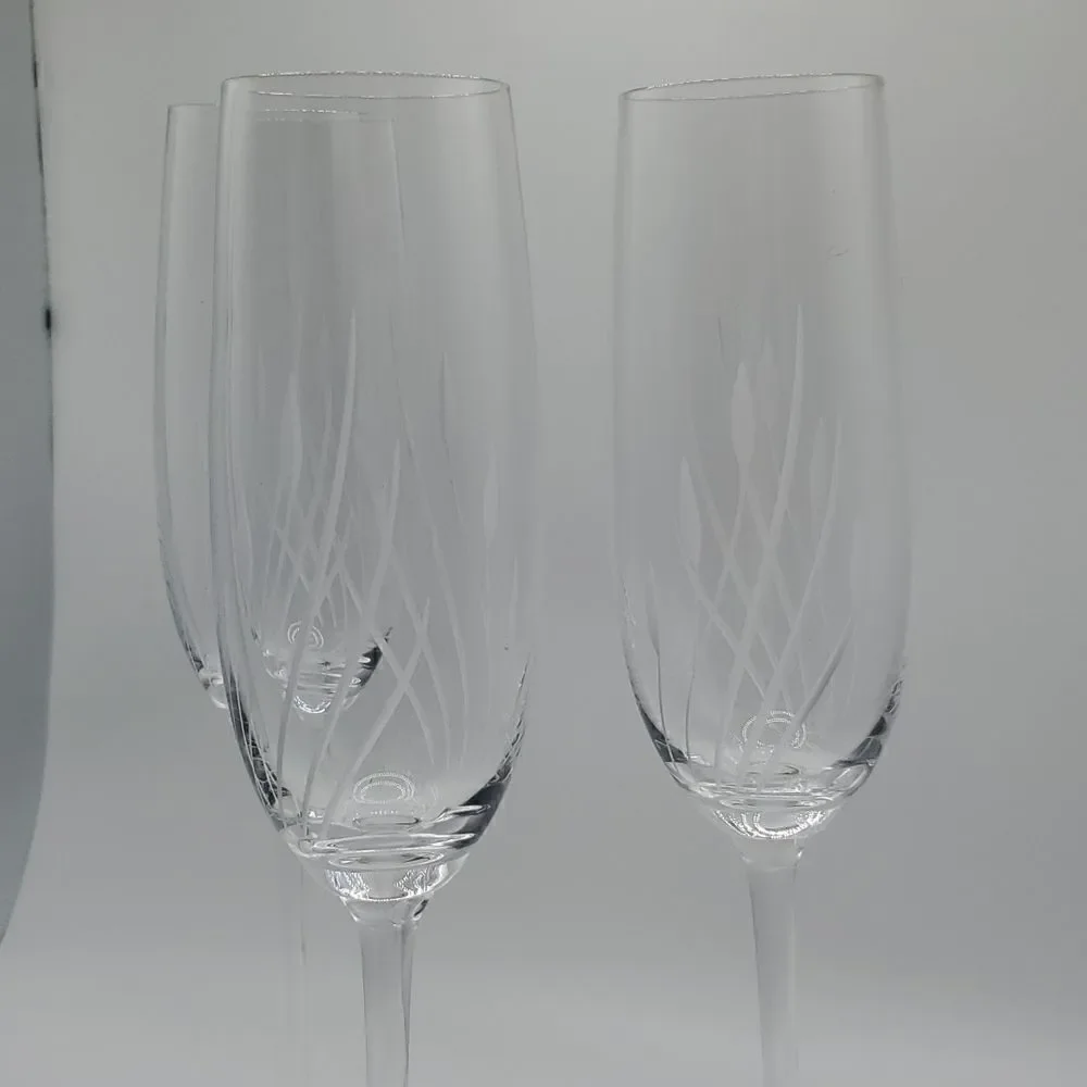 Lenox | Wheat Patterned etched Champagne Flutes